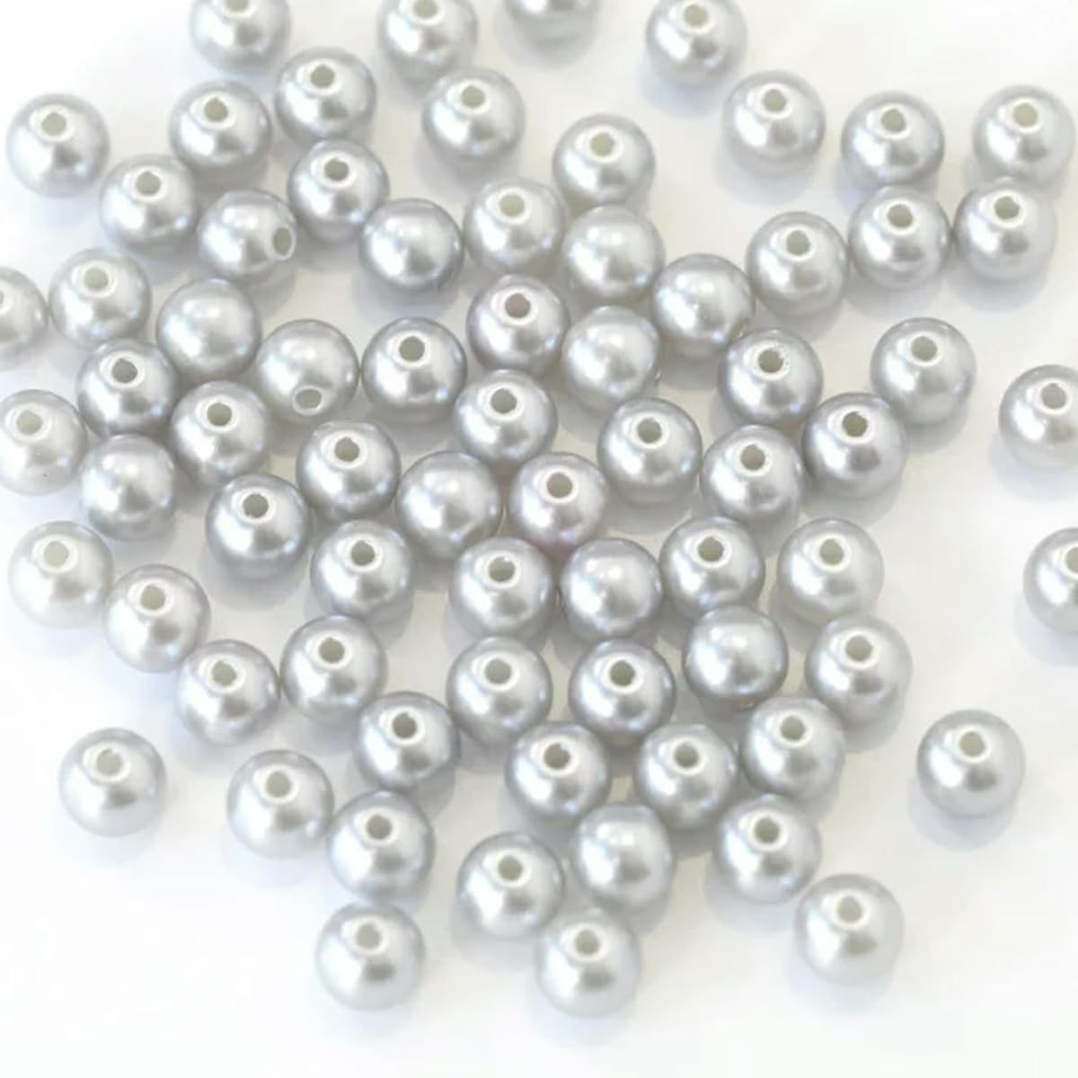 HUIOYG 50-1000Pcs with Hole ABS Imitation Pearl Bead 4/6/8/10/12MM for DIY Jewelry