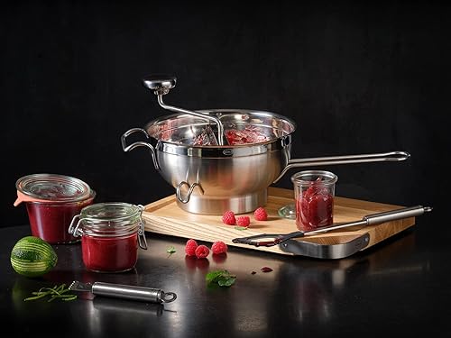 Miniatura 4 de Rösle Molino de alimentos de acero inoxidable con mango y 2 tamices de disco de molienda, (16252)