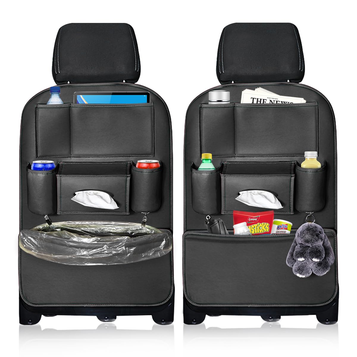 HOMCENT Car Seat Organiser 2 Pack,Car Organiser Back Seat 2 Pack with ...