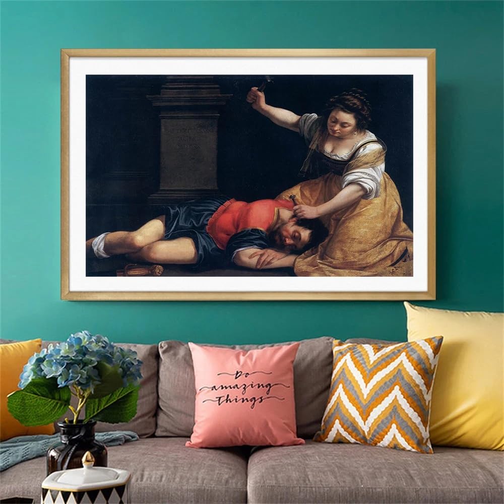 GOSRD Vintage Poster Artemisia Gentileschi Artists Oil Painting Prints Renaissance Italian Canvas Prints Poster Decor(70x100CM/Frameless)