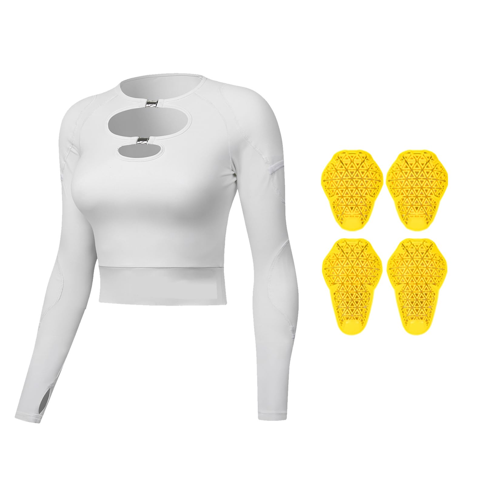 Damska Koszulka Termoaktywna Typu Biker – Elastyczna Koszula Motocyklowa Z Otworami Na Kciuki, Oddychający Crop Top O Kroju Slim Fit Do Jazdy Na Motocyklu, Sportów Outdoorowych