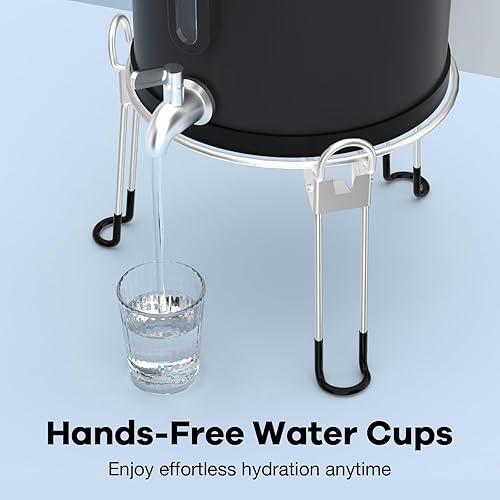 Miniatura 3 de Purewell Soporte de filtro de agua desmontable de acero inoxidable con patas antideslizantes de goma soporte a juego para sistema de filtro de agua