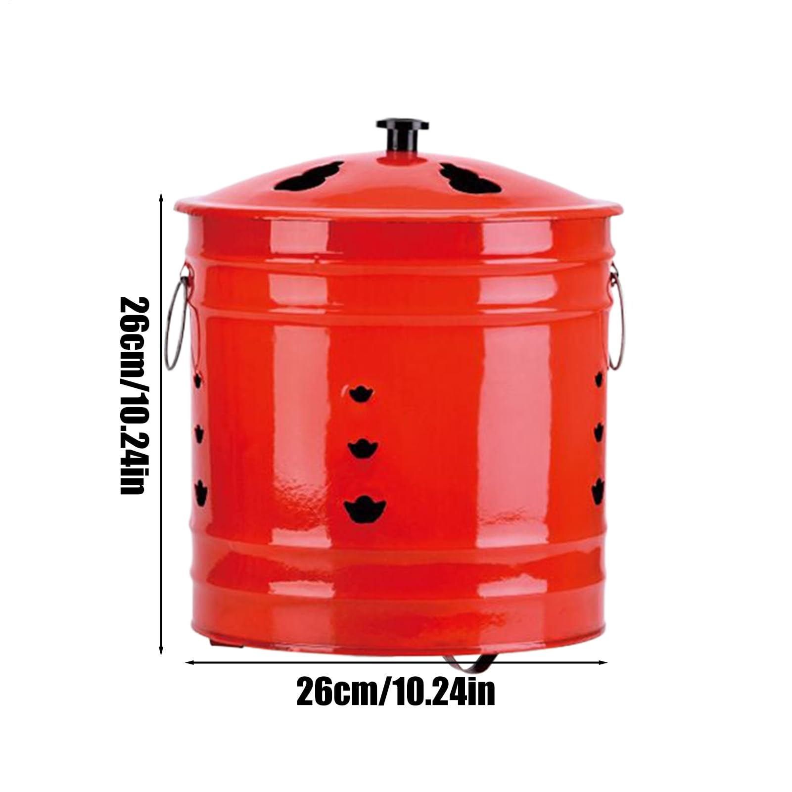 Brûleur à papier avec couvercle, baril de feu à poignée ergonomique – Seau anti-étincelles pour jardin, terrasse, plage, porche, balcon, arrière-cour, pont de jardin, intérieur