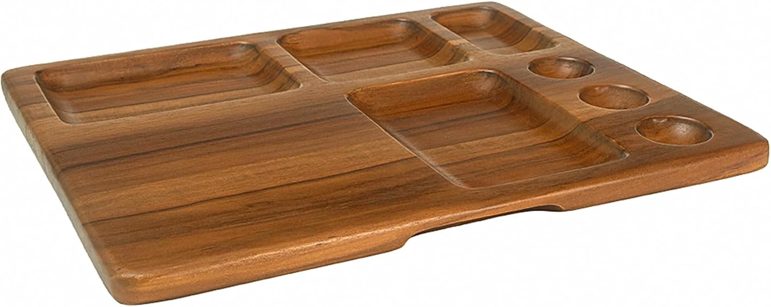 Ellementry Oak Wood Charcuterie Board and Serving Platter, Handcrafted Sturdy Wooden Cheese Board for Entertaining, Appetizers, and Kitchen Prep, Food-Safe Eco-Friendly Slicing Tray