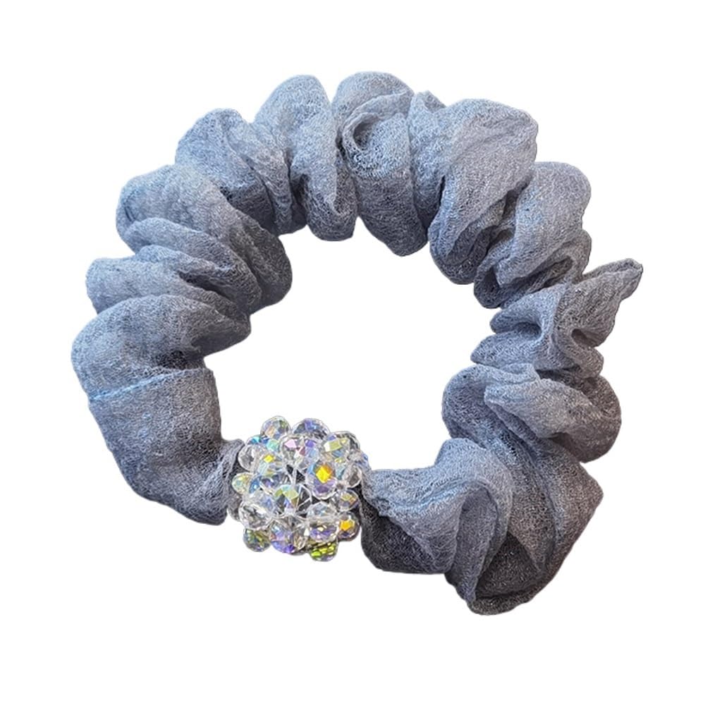 Anneau de cheveux en perles argenté et élastique boule polyvalente pour femme