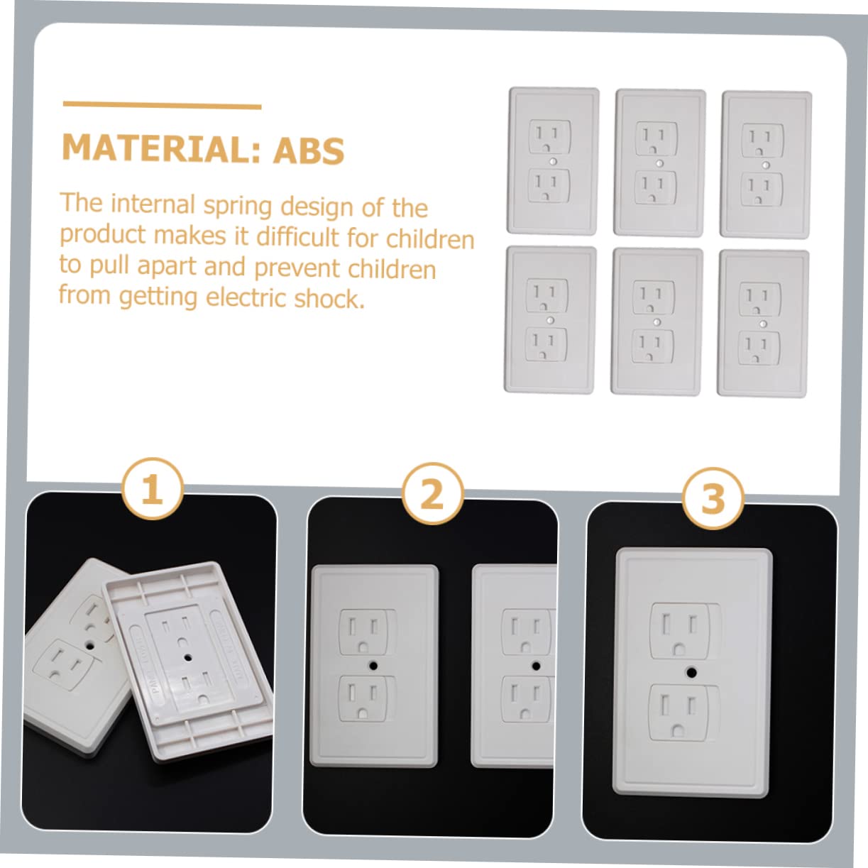 6pcs Proofing Outlet Covers Automatic Closing Mechanism Wall Socket Safety Plates Prevent Electric Shock White Rebound Design for Home Use