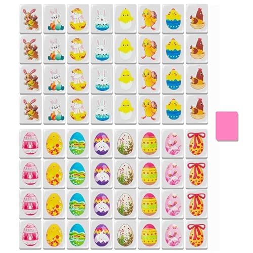 JXAXD 65 bloques de juego Mahjong Tiles, 30 mm, estilo marino, juego de escape estilo mahjong, juego familiar para adultos, niños y todas las edades, 30 mm, D