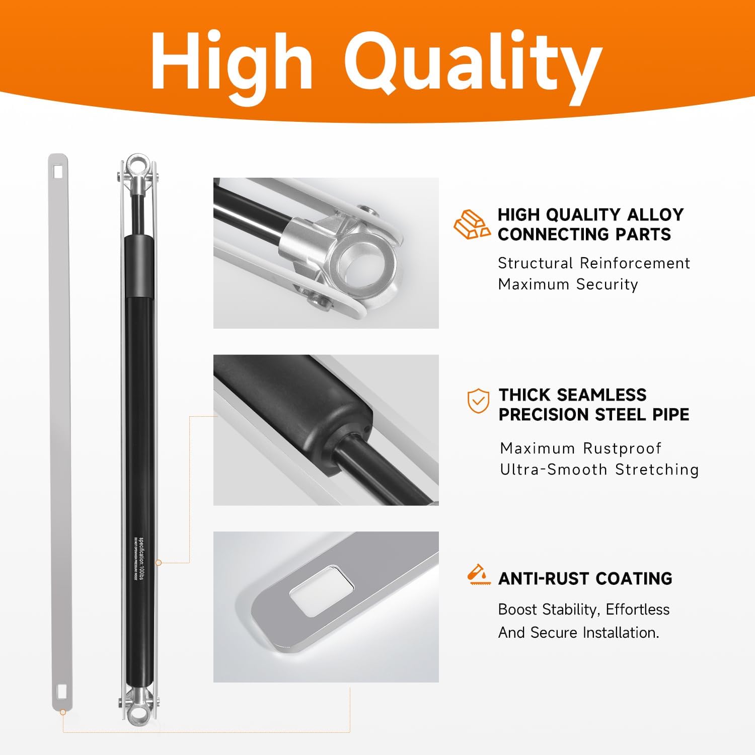 1 Pair 36-80 Standard Strut Kit Support Bracket Kit Compatible with Werner AH2210, AH2510, AL2210, AE2210, AH2512, AH2210B Attic Pull Down Ladders Replace#:36-80