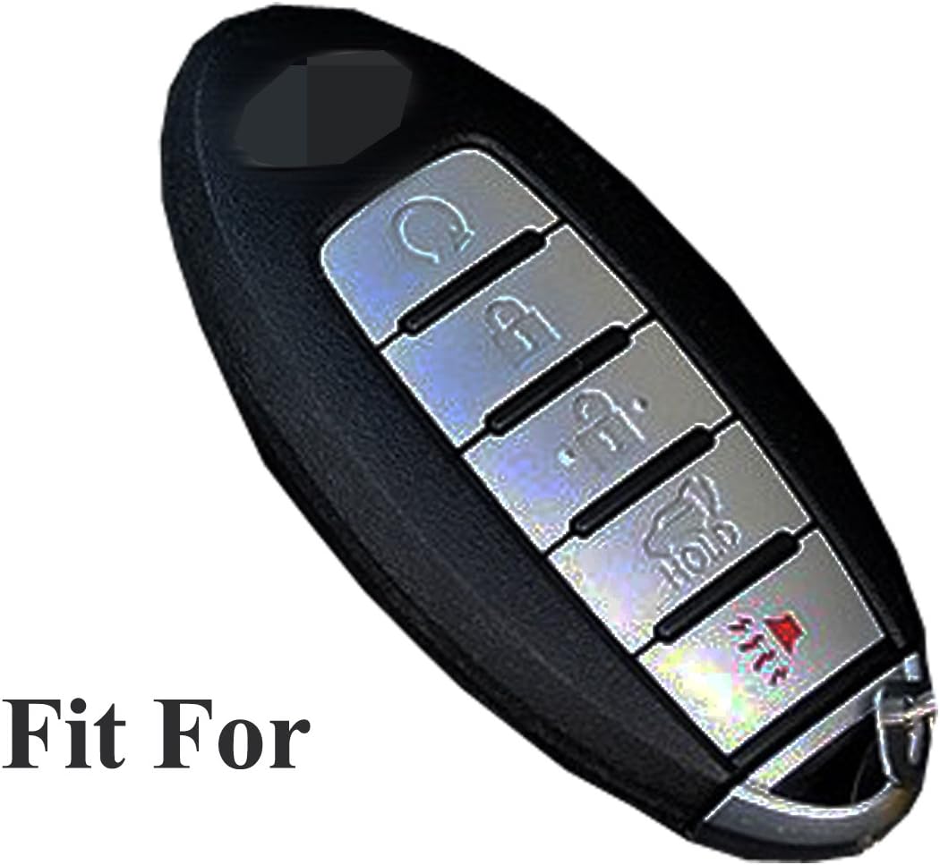Coolbestda 2Pcs Rubber 5 Buttons Smart Key Fob Cover Case Remote Skin Keyless Jacket Holder Protector for 2017 2018 2019 2020 2021 Nissan Rogue Murano Altima Sedan Pathfinder Maxima KR5S180144014