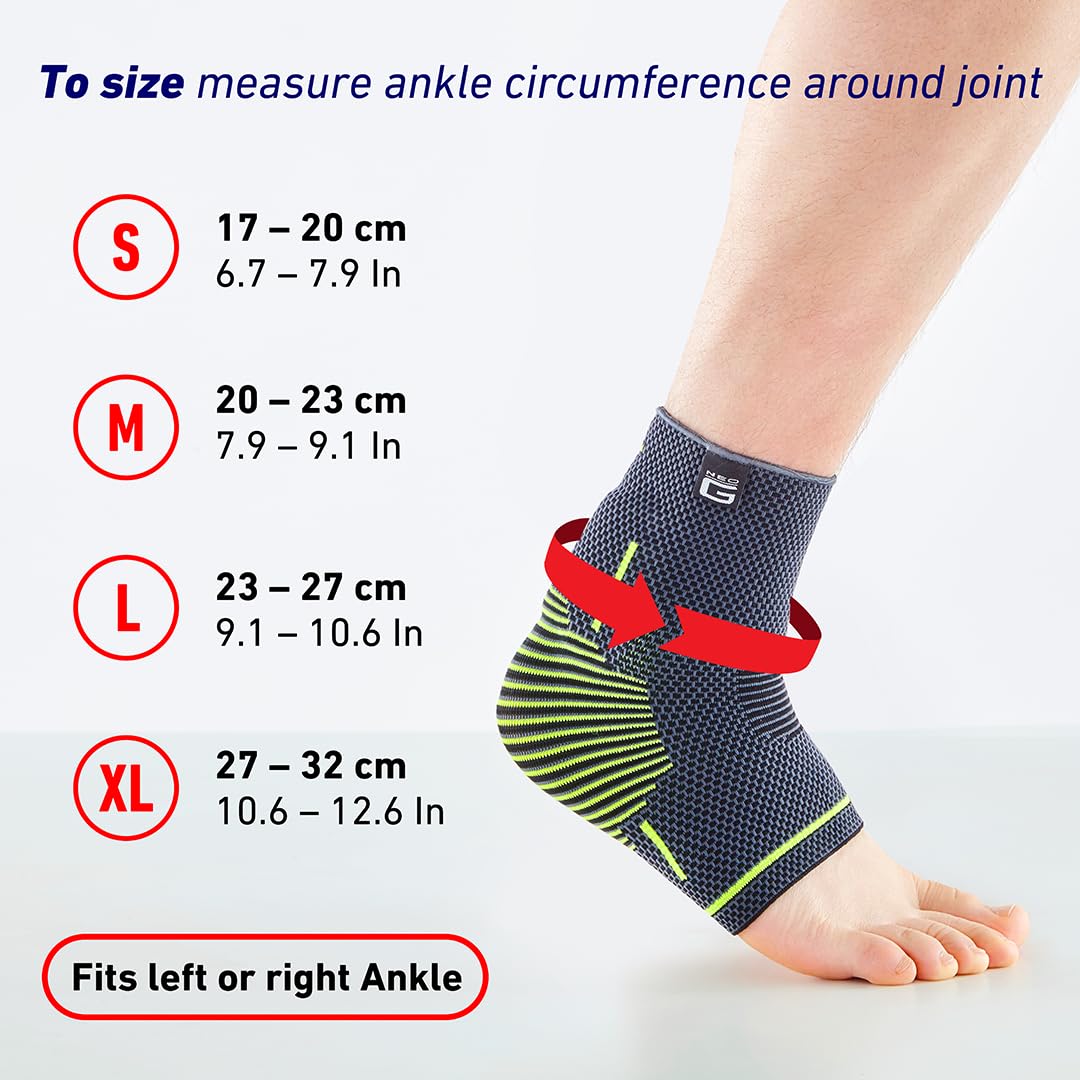 Neo-G Achilles Tendon Support With Silicone Tendon Cushion - Achilles Tendonitis Brace Ankle Support For Men And Women – Targeted Ankle Compression Sleeve - Breathable - Active Plus (Medium)