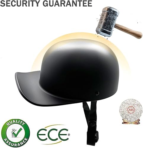 Miniatura 6 de Casco de béisbol vintage para motocicleta, media gorra con gafas para hombres y mujeres adultos, ciclomotor, moto, moto, moto, moto, Street Cruiser