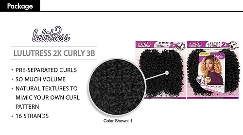 Miniatura 6 de Sensationnel Lulutress - Trenzas de ganchillo preenrolladas, 2 rizadas, 3B (paquete de 4, 2)