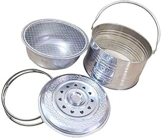 GANAZONO 1 Conjunto De Mochila Ao Ar Livre Churrasqueira Portátil Fogão A Lenha Shish Kabob Fogão A Carvão Portátil Para Churrasco Queimador De Carvão Panelas De Carvão Ao Ar Livre Fogão