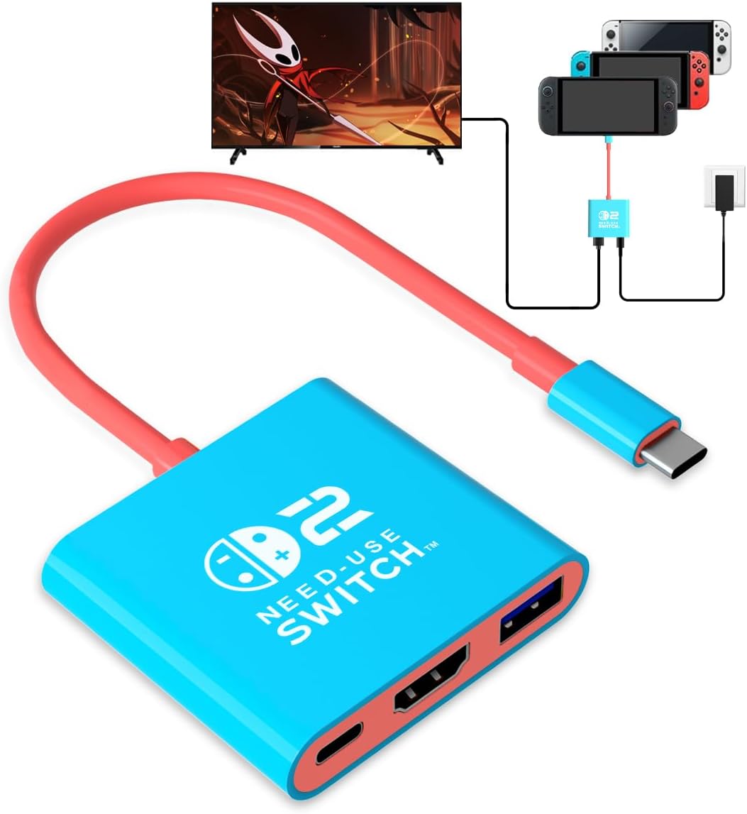 Switch 2 Dock for Nintendo Switch2 Tv Adapter Portable Switch2 Docking Station, Switch TV Adapter Compatible Steam Deck/Switch OLED, USB C to HDMI Adapters Support 4K/1080P Switch2 TVs Dock Mode