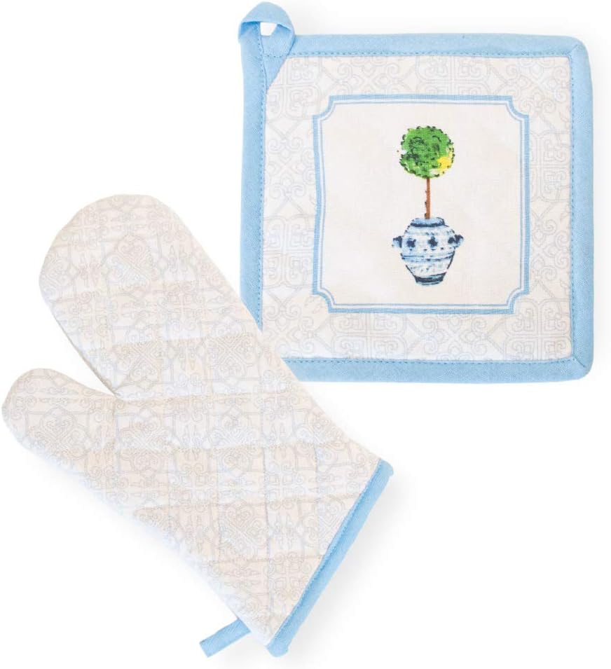 Boston International Cocktail Beverage Paper Napkins, 5 x 5, Blue Topiary, 20 Count (Pack of 1)