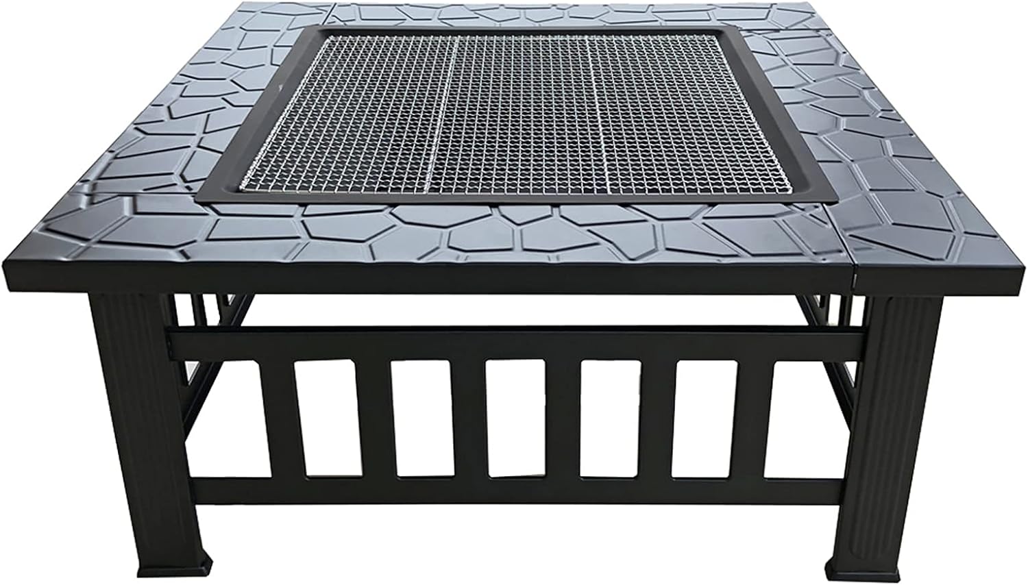 Fire Pit Wood-Burning fire Pit, Home Oyster Barbecue Cooking fire Pit Table, Hotel Courtyard Decoration Square fire Pit