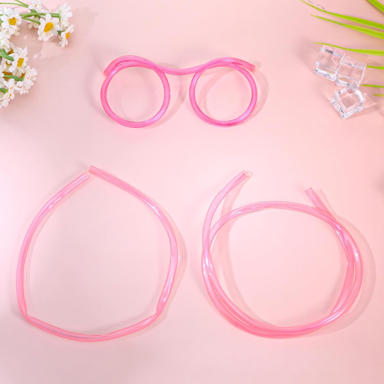 8 Pcs Loop Straw Glasses,Multicolor Reusable Crazy Straws,Novelty Silly Glasses Straws for Parties Birthday,DIY Fun Activities, Annual Meeting Party Funny Decoration - Image 6