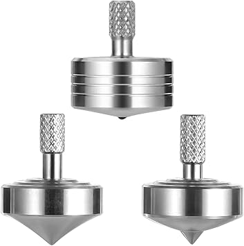 Stainless Steel Spinning Top, Precision Mini Desktop Gyroscope, Kill Time Reduce Stress ADHD Toys, Perfect Balance Gyro 3PCS Style 1+2+ 4