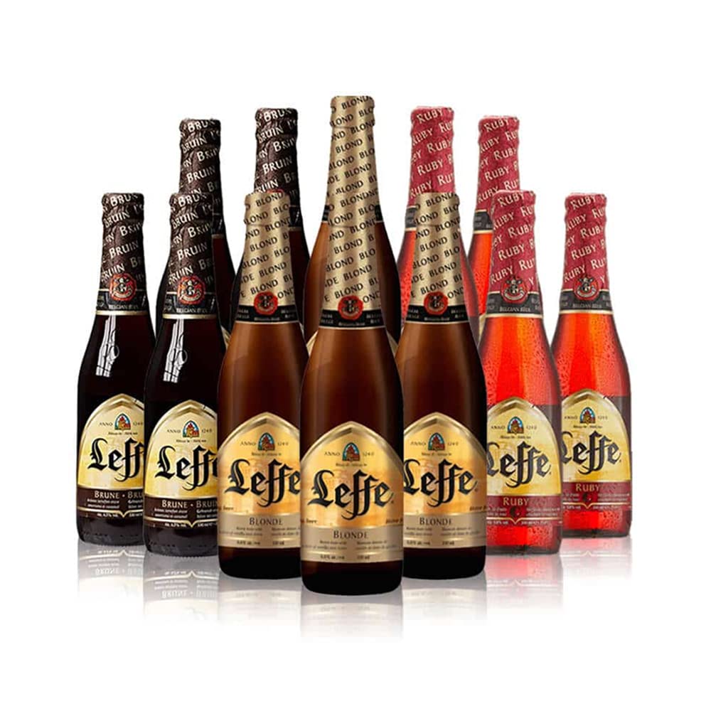Leffe Belgian Trappist Ale Mixed Case (12 Pack) - Belgian Beer Gifts for Men, Birthday Gifts for Men and Women, Beers and Lagers Offers Belgian Gift Beer Pack Alcohol Gift Set