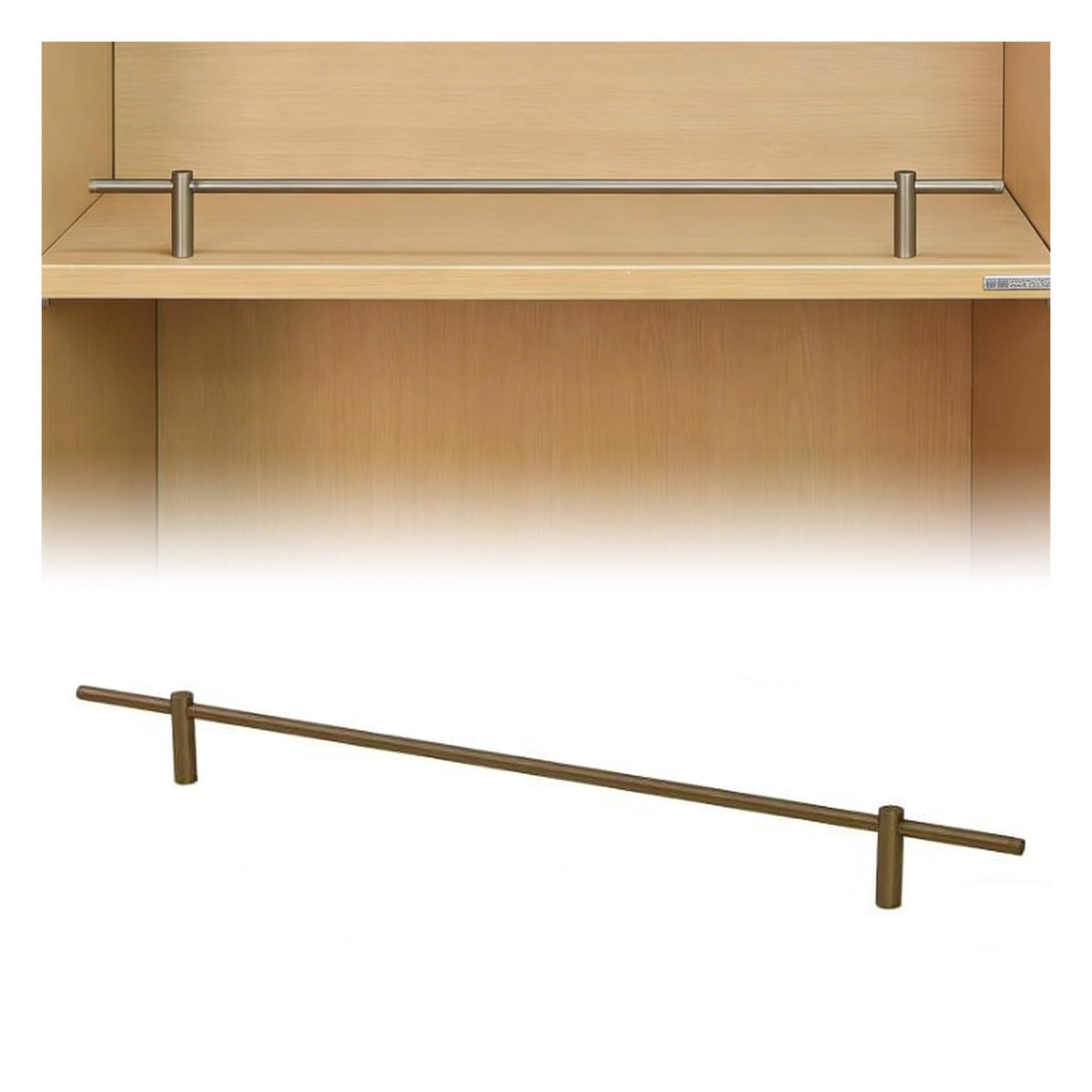 NIUSABOU Aluminum Shelf Guard, Aluminum Alloy Shelf Rail Fence Set, Multiple Sizes, Easy Install(64cm)