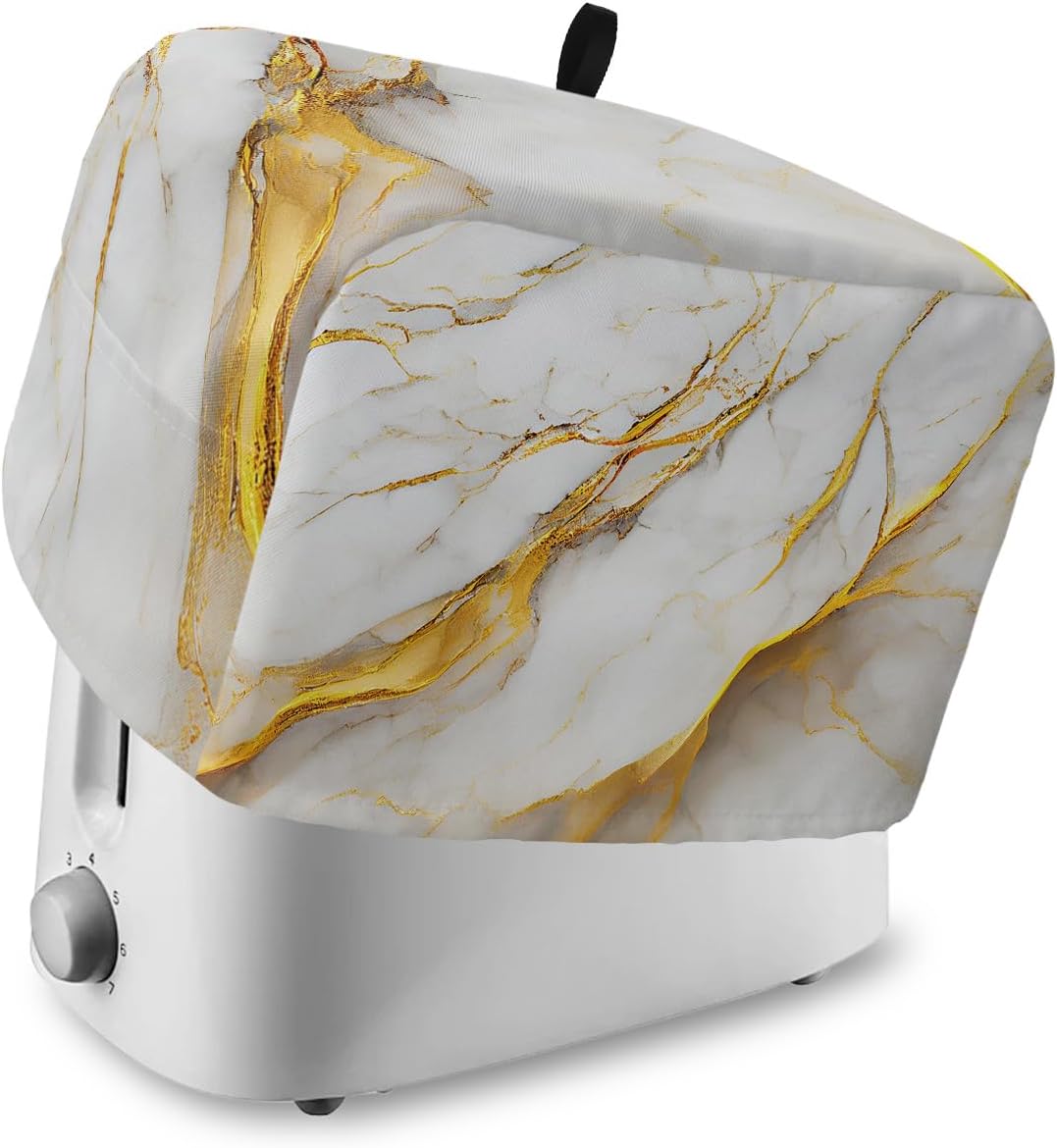 Marble Gold Grey 4 Slice Toaster Cover Small Appliance