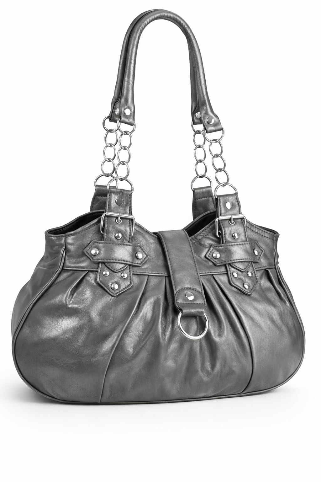 Eye Catch Women’s Shoulder Bag Faux Leather Handbag, Medium Tote with Zip & Magnetic Flap Closure, Twin Handles for Everyday Use