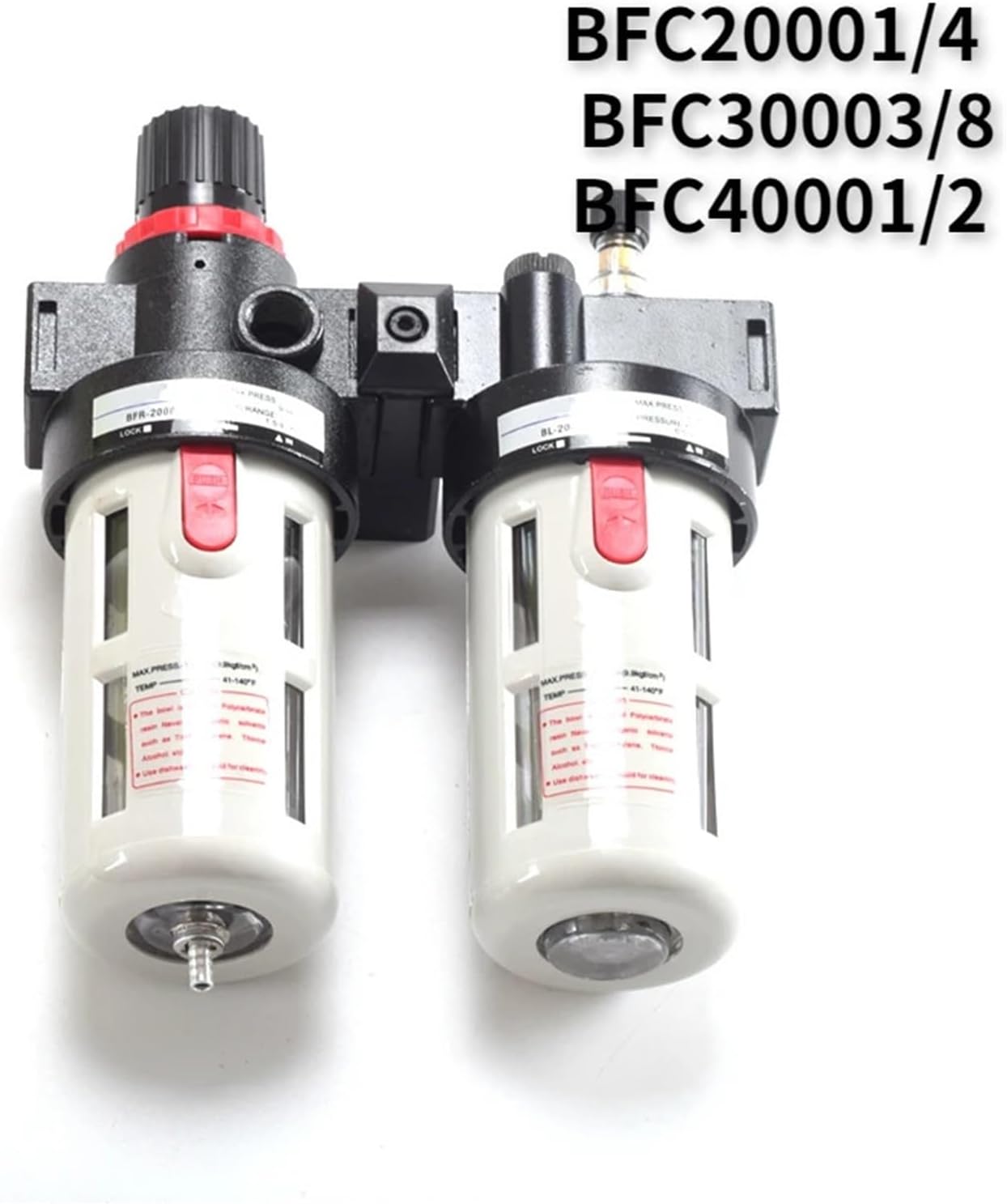 BFC2000 BFC3000 BFC4000 1/4 3/8 1/2 Air Compressor Oil-Water Separator Filter Regulator Preparation Unit FRL Combination(BFC2000)