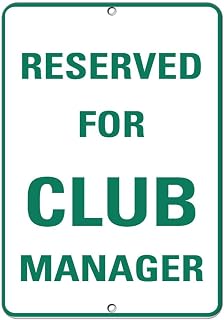 Reserved for Club Manager Activity Sign Golf Sign Label Vinyl Decal Sticker Kit OSHA Safety Label Compliance Signs 8"