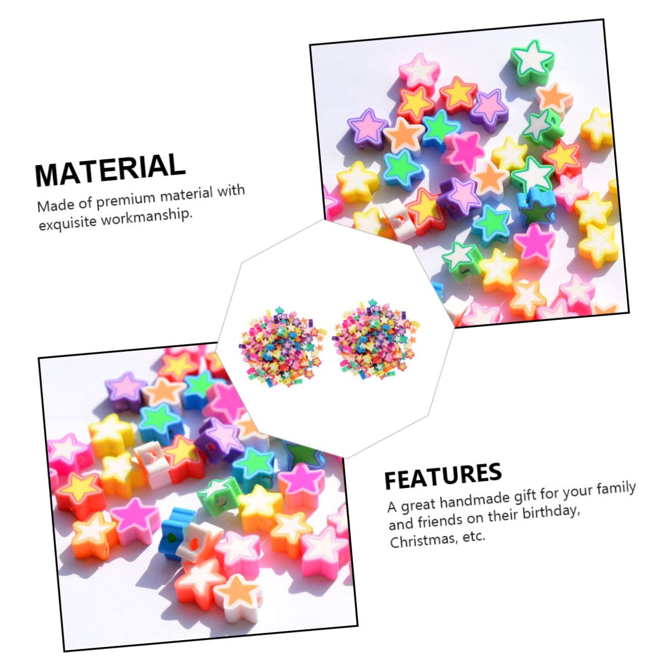 Hohopeti 5 Set Di Perline in Argilla Polimerica Alla Moda Per La Creazione Di Braccialetti Gioielli Artigianali Ciondoli Decorativi Set Di Perline Per Progetti 200 Pezzi * 5