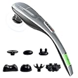 Handheld Back Massager | Deep Tissue Percussion Massage for Back, Neck, Shoulders, Waist and Legs (Cordless Silver)