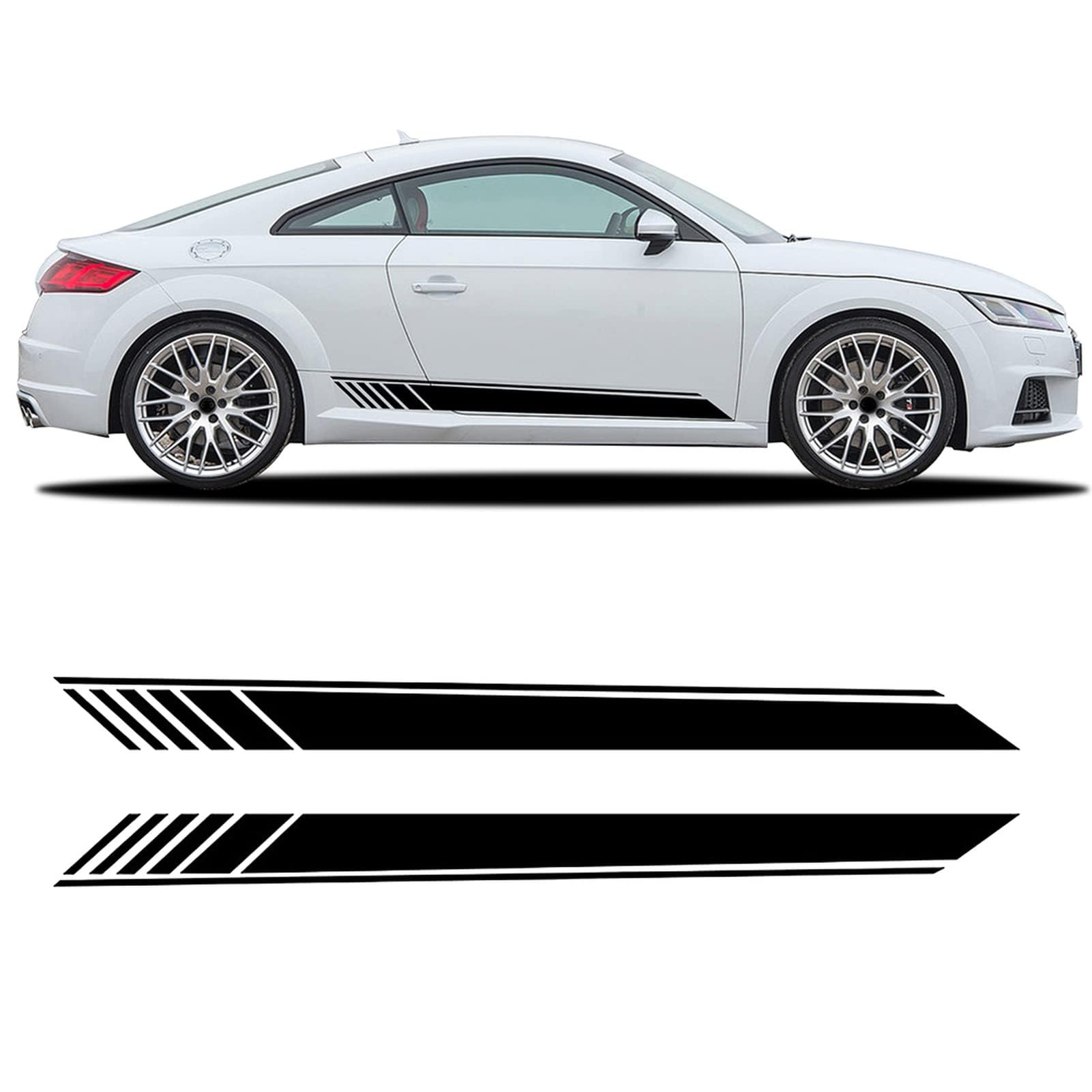 Auto Body Decal,For Audi TT TTS TTRS MK2 8J MK3 8S,Waterproof Car Body Side Door Stickers,A-Black