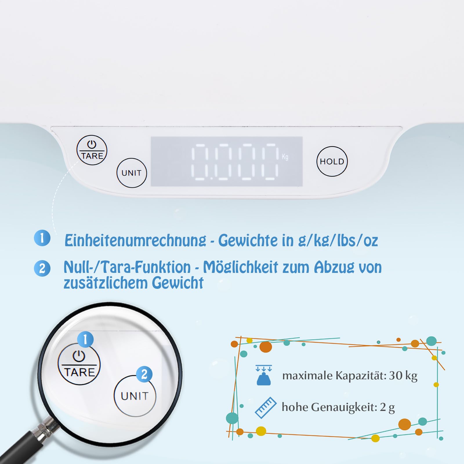 GOPLUS Báscula digital para bebé, báscula inteligente para bebés, función de sujeción y tara, pantalla LED, báscula multifuncional para mascotas, cuna para bebés y mascotas,