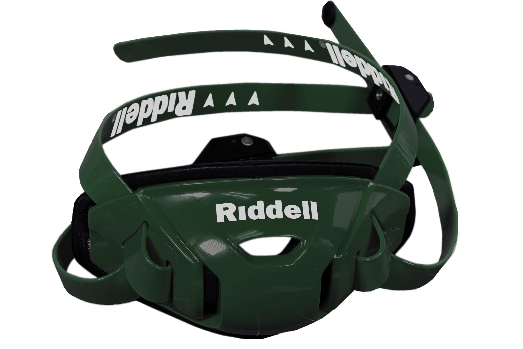 Riddell SpeedFlex Hard Cup Cam-Loc Chinstrap + Chrome US Flag Helmet Decal (Small, Forest/Dark Green)
