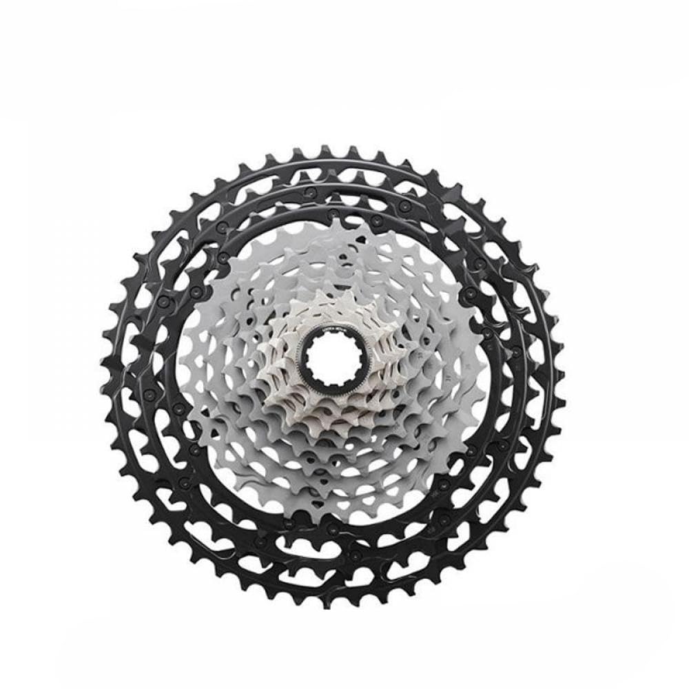 Casete MTB de 12 velocidades Sprocket 51t compatible con Hyperglide de rueda libre de spline más MTB Cadena Sil-Tec(CS-M9101 10-51T)