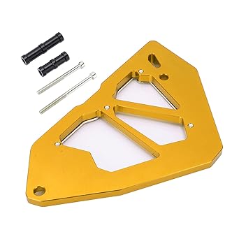 Front Sprocket Cover, Engine Chain Guard Wear Resistant High Strength Waterproof Colorfast CNC Aluminium Alloy for Repair(gold)