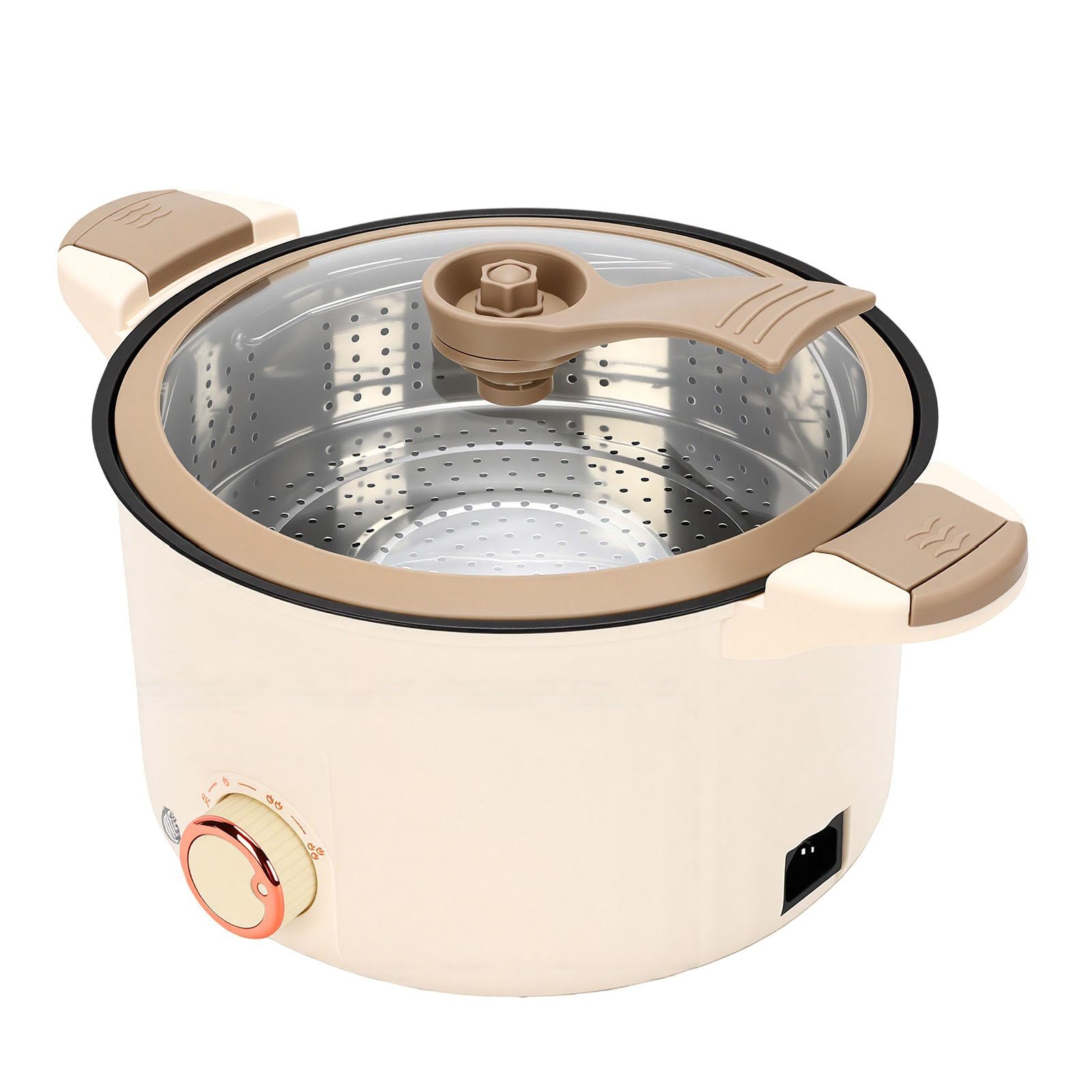 Bewinner 3L 1000W Olla Eléctrica Antiadherente con Vaporera