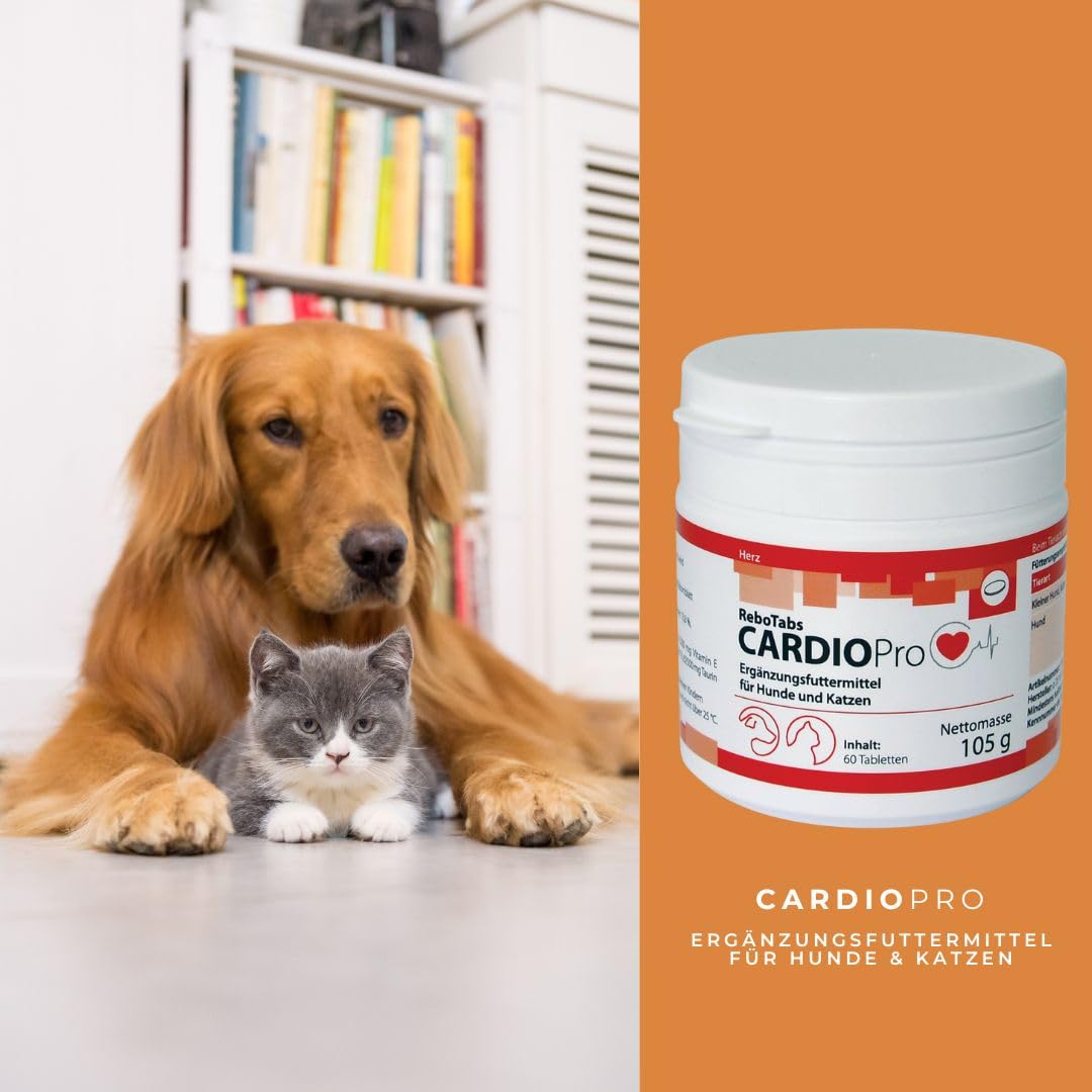 CardioPro Pastillas para perros y gatos: apoya la energía y la actividad, con carnitina, espino y taurina, dosificables flexibles, fabricadas en Alemania