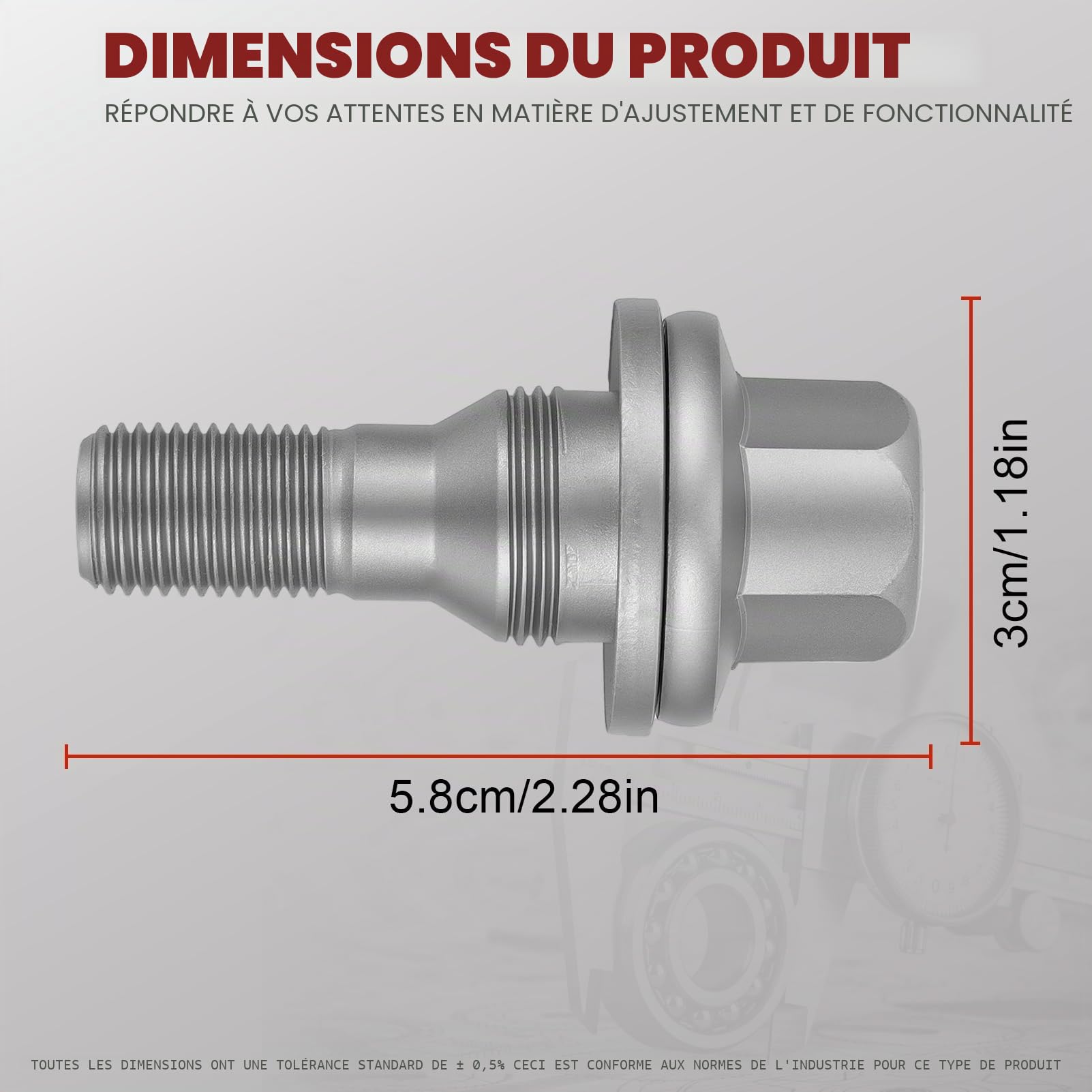 20*boulons roue hexagonaux M12 x 1,25 9817024580 pour C3 C4 C5 Berlingo Jumper DS3 DS4 207 308 508 3008 5008 Argenté 17 mm