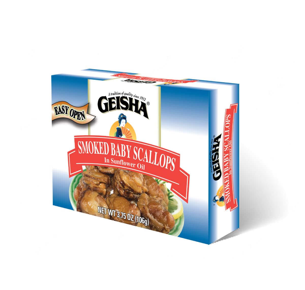 GEISHA Smoked Baby Scallops 3.75oz(Pack of 12), Baby Scallops | Zero Trans Fat – Farm Raised – Rich in Protein