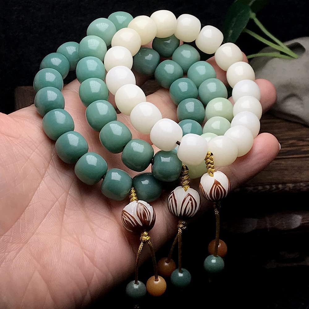 Perlenarmband, Gebetsperlen-Armband, grüne Bodhi-Wurzel-Einzelkreis-Armbänder, Buddha-Perlen, können Glück, Reichtum und Gesundheit bringen, geeignet für Männer und Frauen