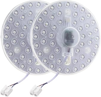 2Packs 7" 18W LED Light Engine,Retrofit Light Kit 85-265V 6000K Daylight White, LED Light Board for Ceiling Fan Light kit Replacement Fluorescent Bulb Replacement7IN 2Packs, White