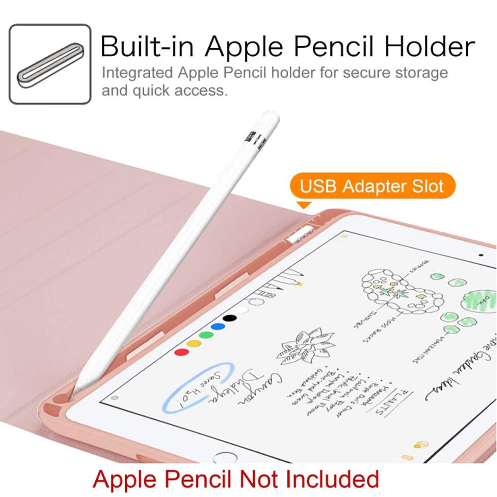 Étui avec clavier et souris pour iPad Pro 12,9" 2021/2020/2018, coque intelligente légère avec clavier amovible et souris Bluetooth pour iPad Pro 12,9" 5e/4e/3e génération, rose