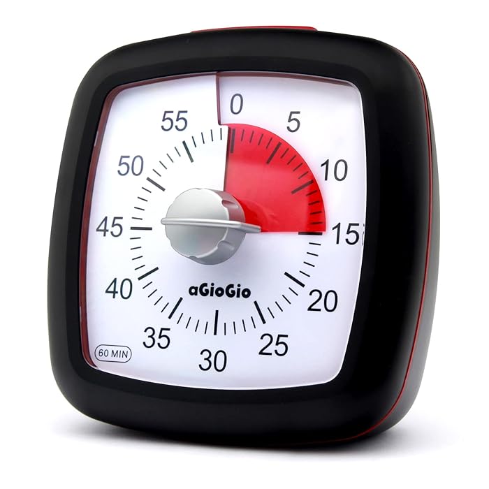 Buy aGIOGIO 4 Inch 60Minute Visual Countdown Timer Clock, Silent Timer