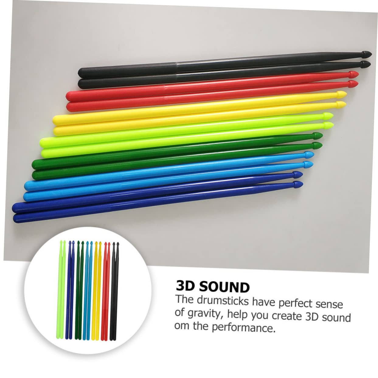 BESTonZON Bacchette in Nylon 5a per Allenare Il Ritmo Queste Bacchette Leggere E Colorate per Anni