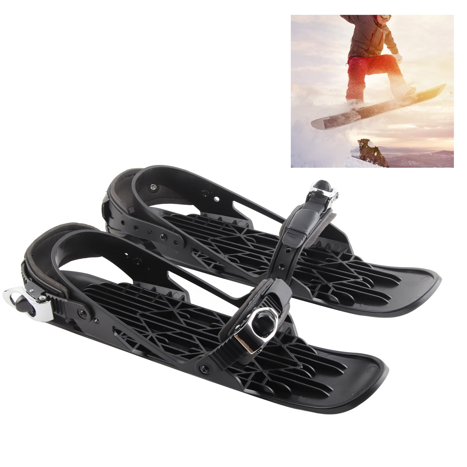 Mini Kurz Ski Skates für Schnee, Tragbare Schlittschuhe für Schnee Wintersport, Kurze Mini Skating Skischuhe, Kurze Snowskates, Snowblades, Skiboards
