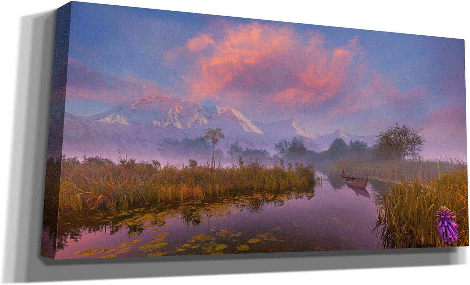 Epic Graffiti A Marshland Serenity Giclee Canvas Wall Art, Purple