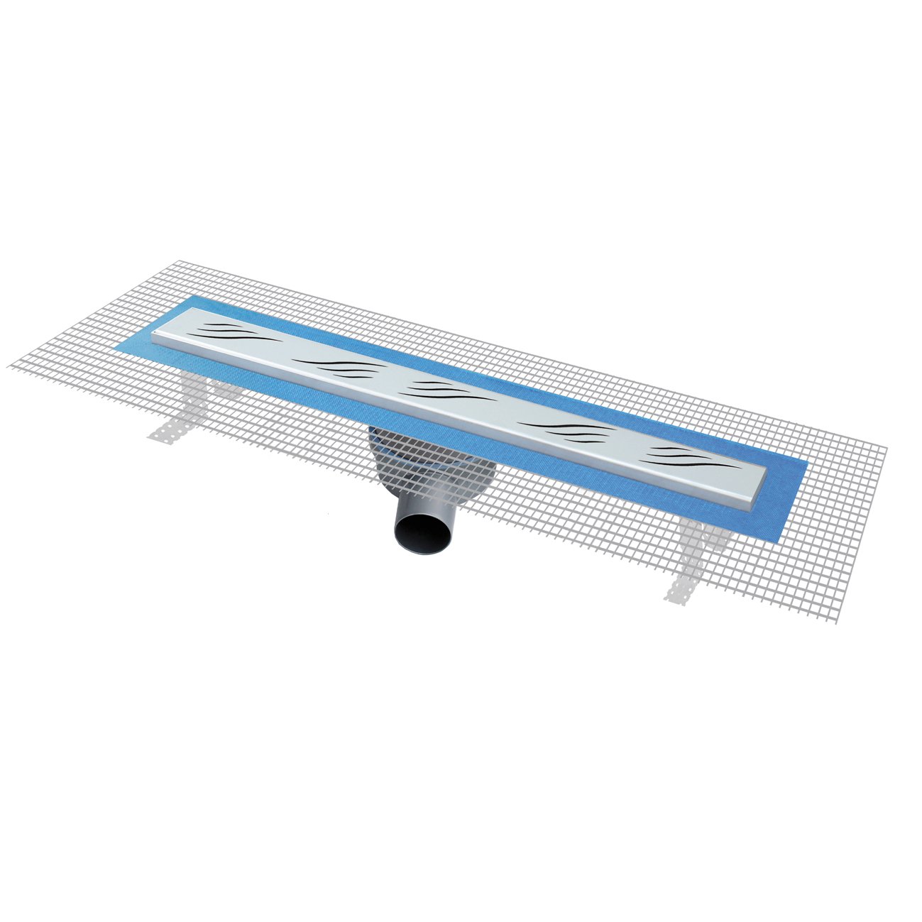 Canal sifonato douche anti-odeur prbw606in First Plast grille vague