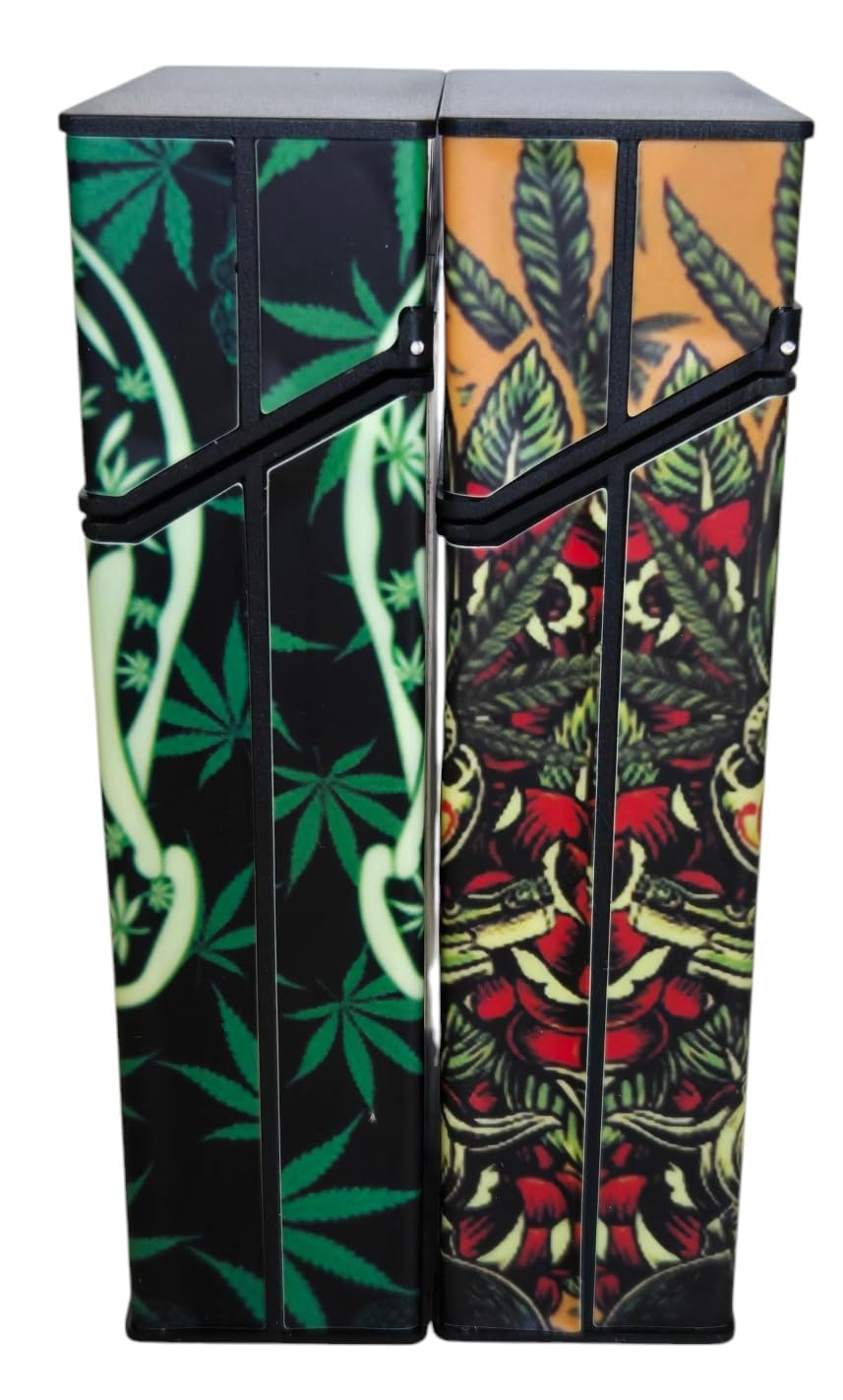 Amazon.com: Glow in The Dark Plastic Cigarette Case, 100s Size, Push to  Open 2 Sets of Designs, Leaf and No Leaf, 4 Cases per Order. (Leaf) :  Health & Household