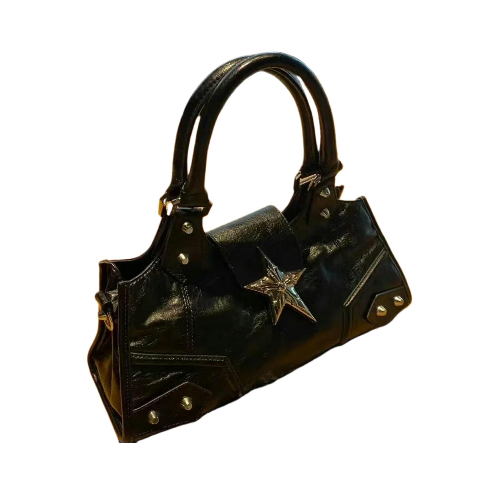 Gyios Girls Black Bag Y2k Gothic Star Aesthetic Vintage Fairy Grunge Punk Goth Purse Shoulder Handbags Bucket Bags Women