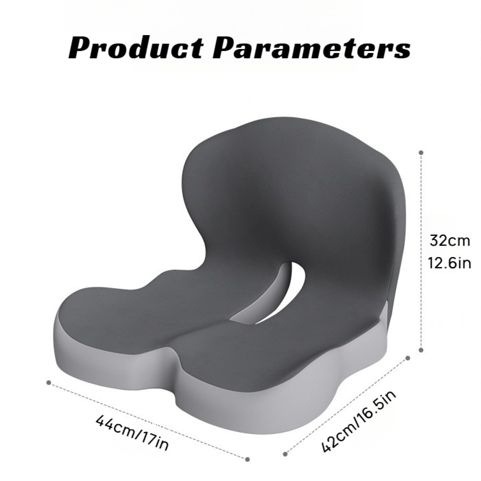 Cuscino in memory foam a forma di L integrato e cuscino in memory foam a forma di L, per ufficio, auto, sollievo dalla pressione, supporto lombare, sollievo dal dolore al coccige con design